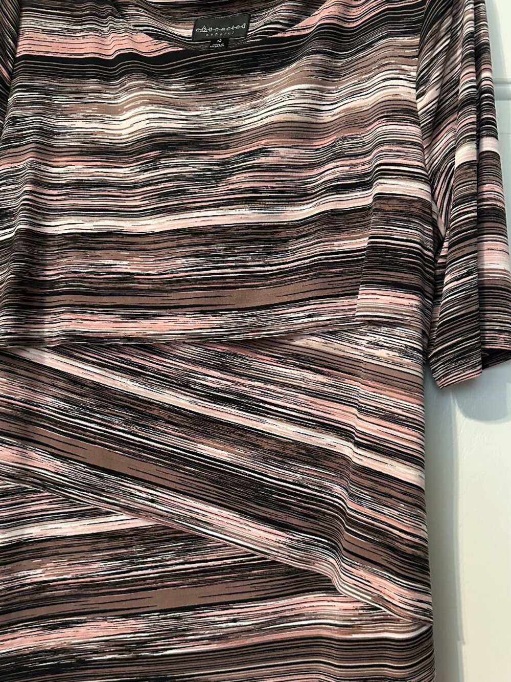 Flattering layered detail, stripped short sleeved dress